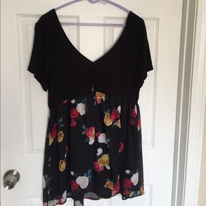 Torrid Super Soft Knits floral babydoll top